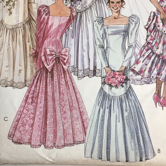 Vintage McCall's 4170 Wedding or Bride's Maids Dress Sewing Pattern 1989 Size 8 - Picture 3 of 12